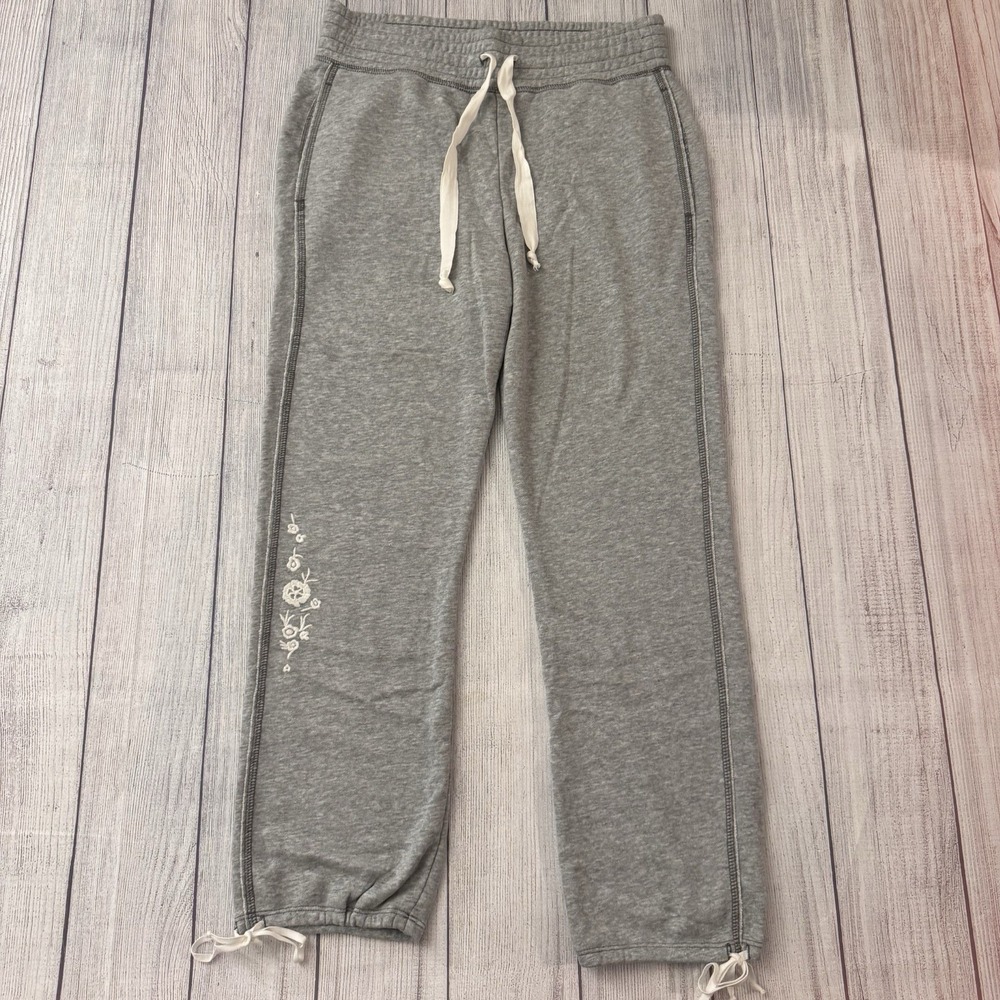 Abercrombie & Fitch Gray Embroidered Floral Sweatpants Joggers Women's Medium